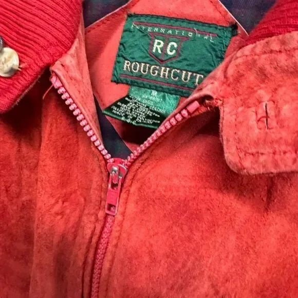 Vintage Roughcut red suede leather jacket men’s size medium - Picture 4 of 8
